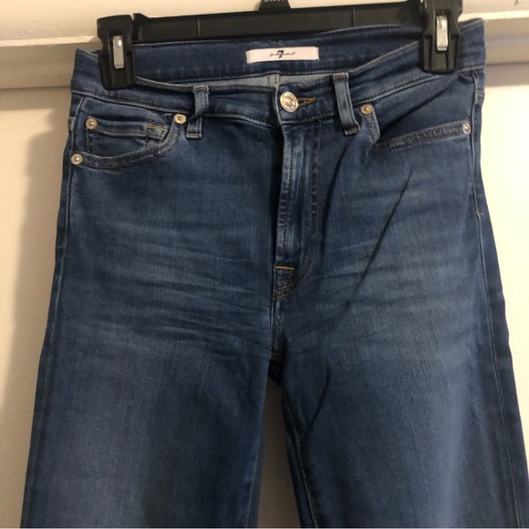 ❤️7 for All Mankind HW Skinny Slim Illusion Luxe Lovestory Blue Jeans Size 26 - Picture 2 of 8